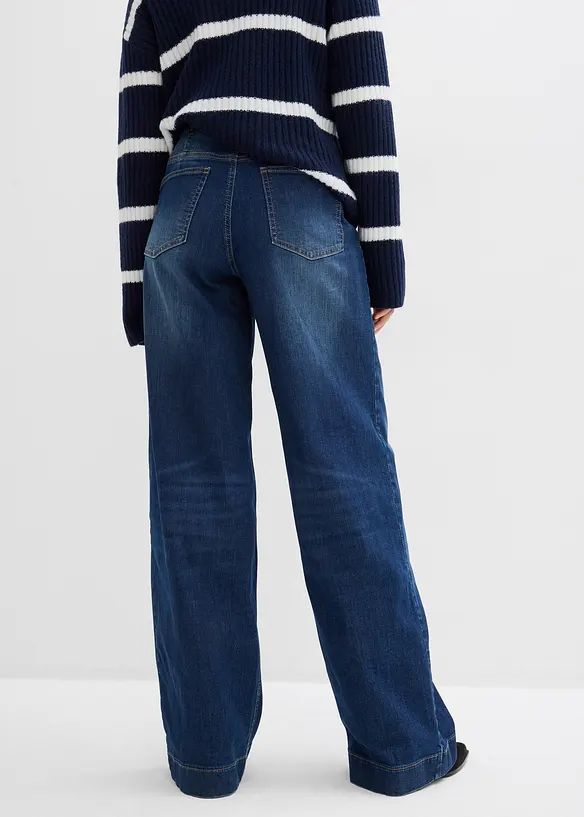 Wide Leg Jeans High Waist, komfortlinning, Full Length, bonprix