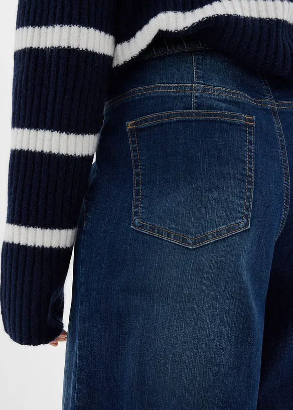 Wide Leg Jeans High Waist, komfortlinning, Full Length, bonprix