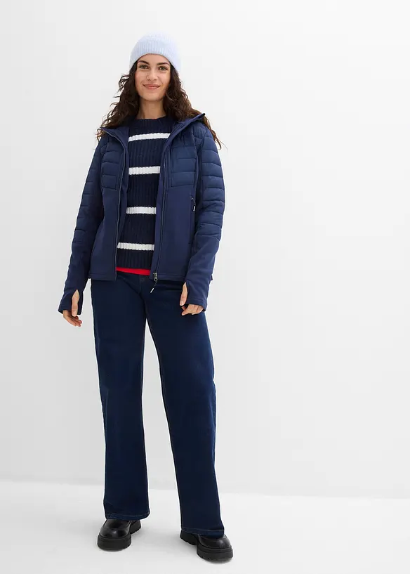 Vannavvisende hybridjakke med softshell- og vatterte innfellinger, bonprix