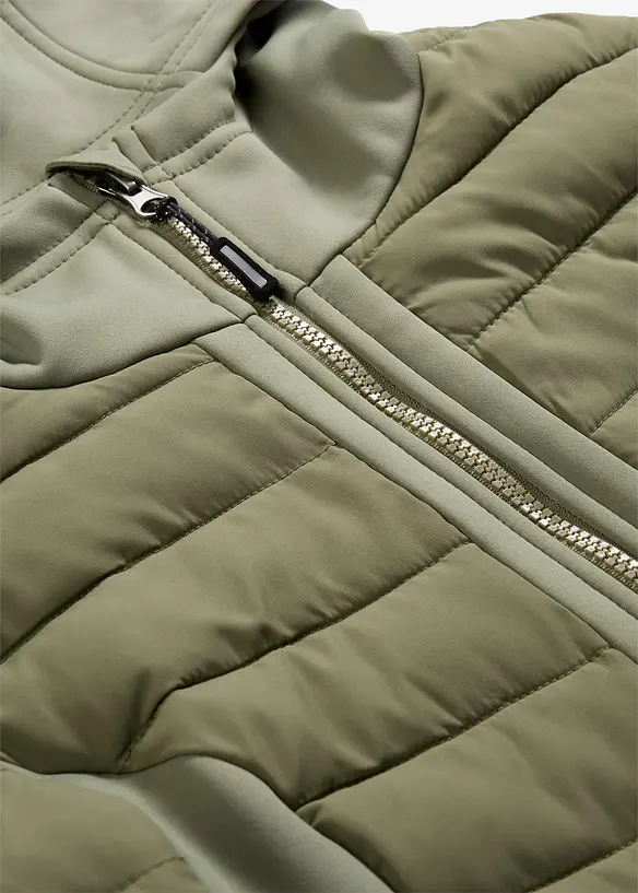 Vannavvisende hybridjakke med softshell- og vatterte innfellinger, bonprix