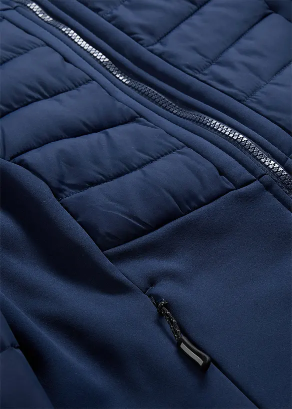 Vannavvisende hybridjakke med softshell- og vatterte innfellinger, bonprix