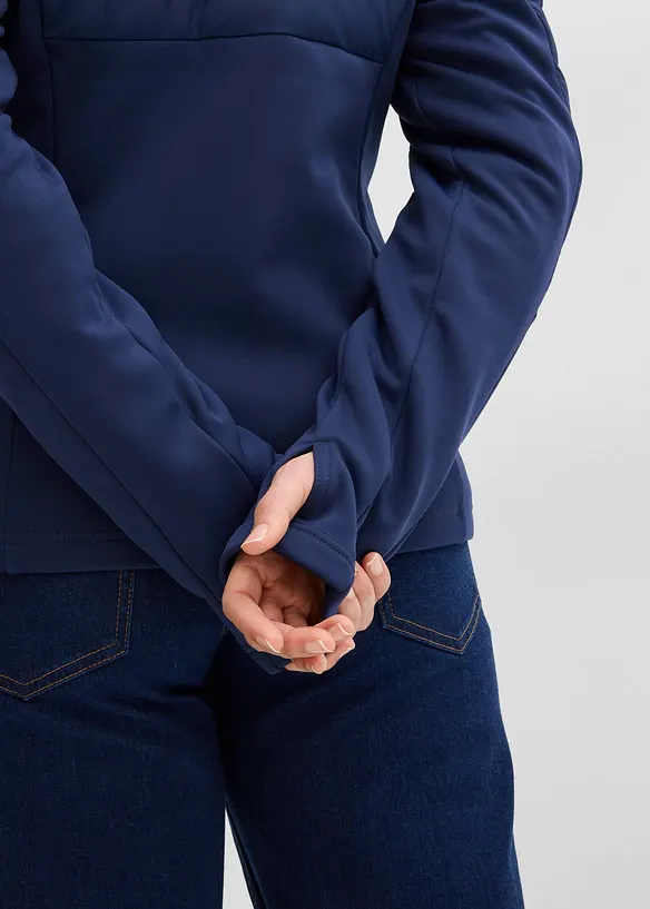 Vannavvisende hybridjakke med softshell- og vatterte innfellinger, bonprix