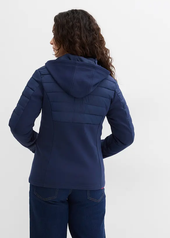 Vannavvisende hybridjakke med softshell- og vatterte innfellinger, bonprix
