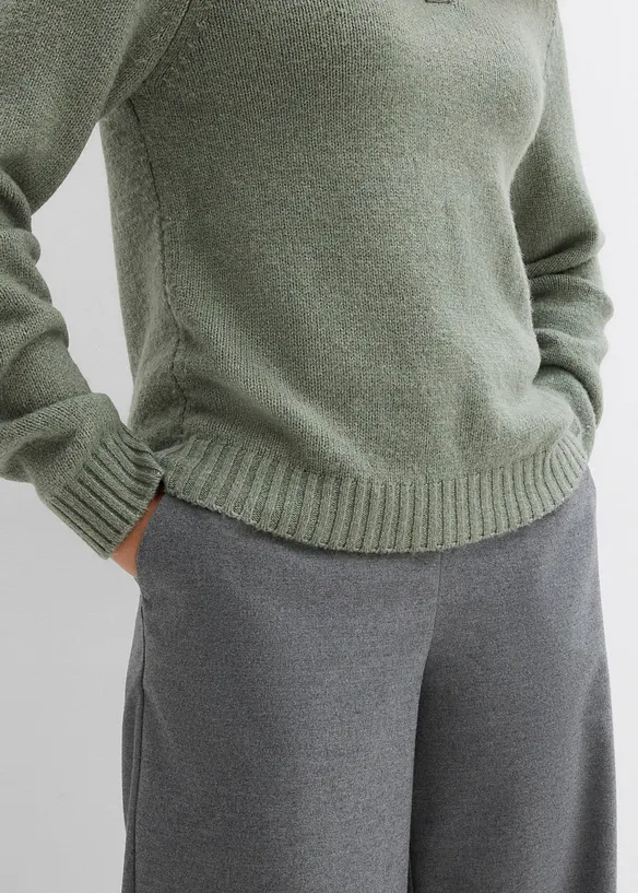 Genser med innfelte blonder, bonprix