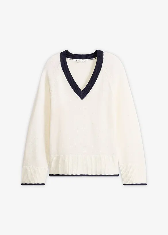 Genser med kontrastfargede striper, bonprix