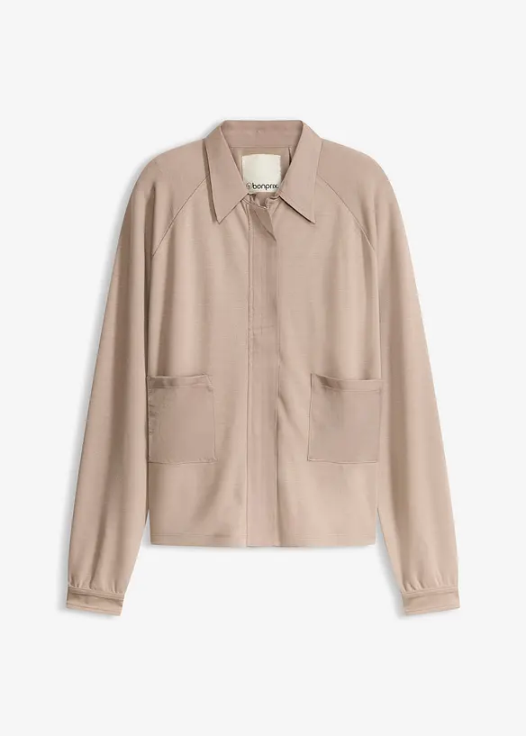 Lett jakke av Punto di Roma-materiale med satengbesetning, bonprix