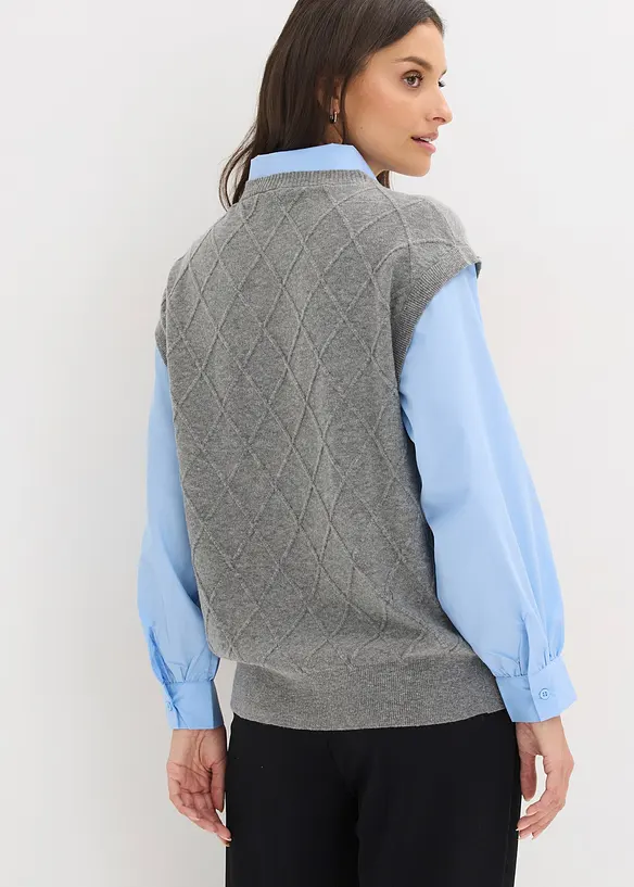 Genser med innfelt skjorte, bonprix