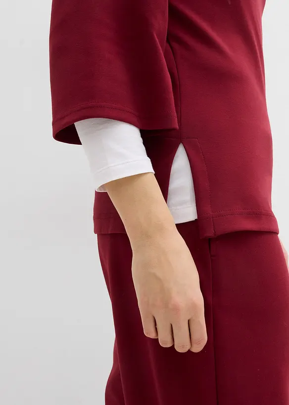 Boxy topp av scuba-manteriale med elastisk innfelling, bonprix