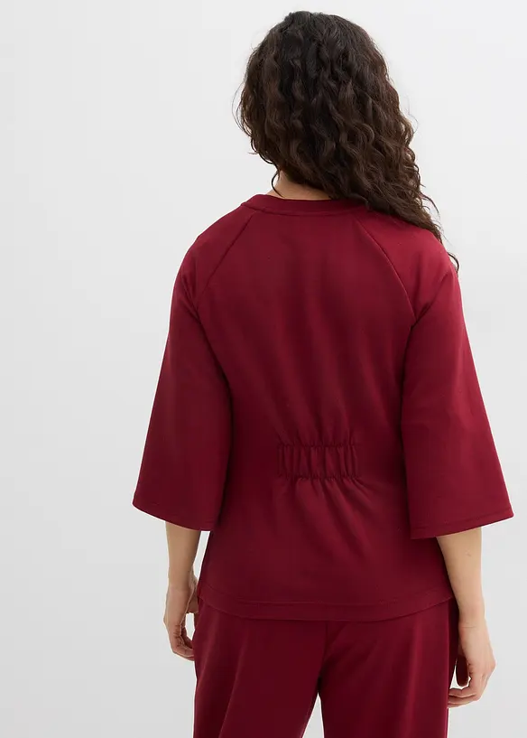 Boxy topp av scuba-manteriale med elastisk innfelling, bonprix