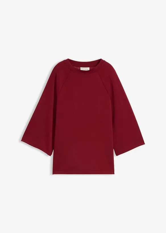 Boxy topp av scuba-manteriale med elastisk innfelling, bonprix