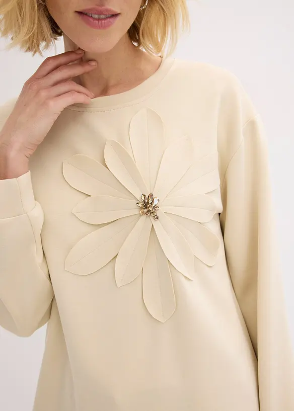 Topp i scubamateriale med applikasjon, bonprix