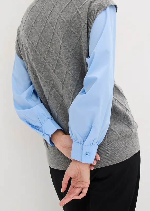 Genser med innfelt skjorte, bonprix