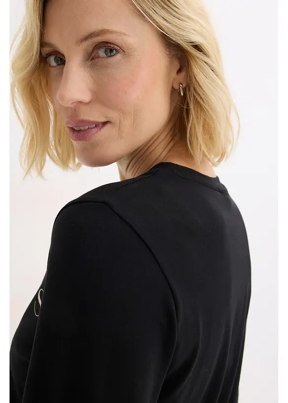 Langermet topp med &oslash;kologisk bomull, bonprix