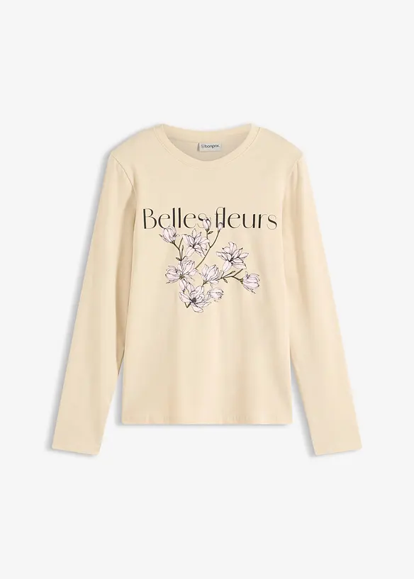 Langermet topp med &oslash;kologisk bomull, bonprix