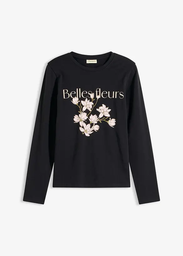 Langermet topp med &oslash;kologisk bomull, bonprix