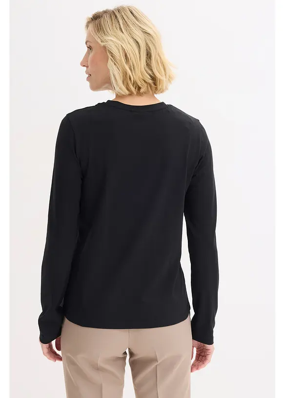 Langermet topp med &oslash;kologisk bomull, bonprix