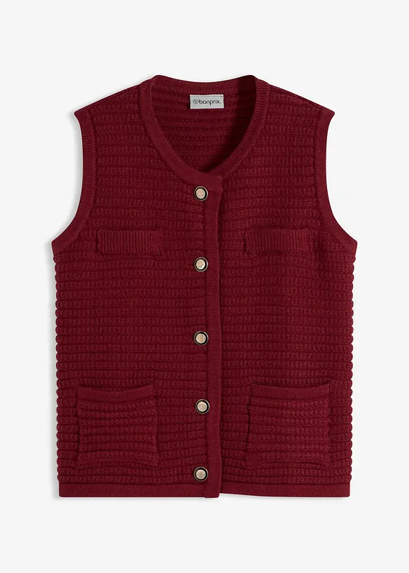 Strikket vest med viskose, bonprix