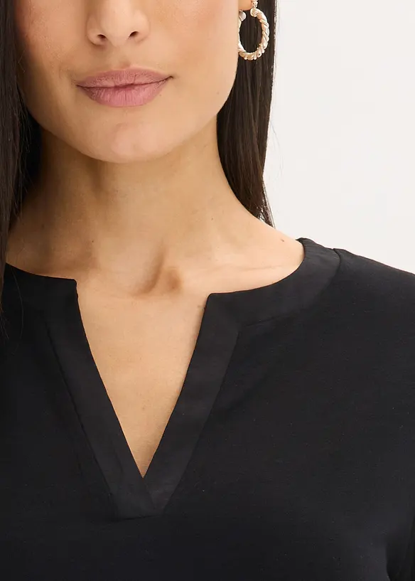 Langermet topp med splitt, bonprix