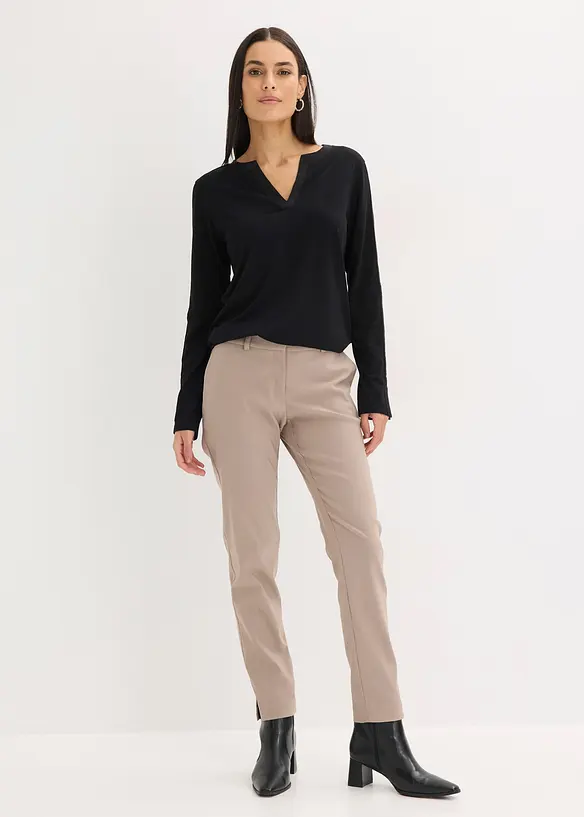 Langermet topp med splitt, bonprix