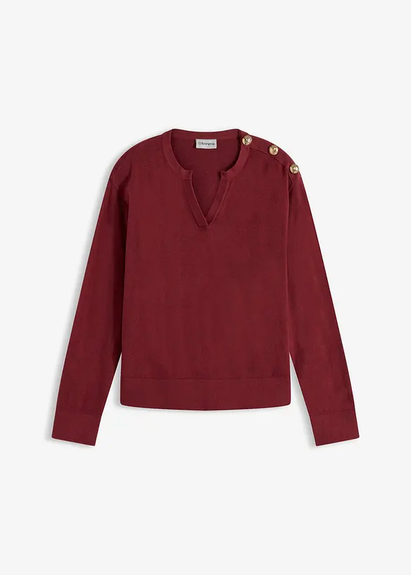 Strikket genser med knappedetaljer, bonprix