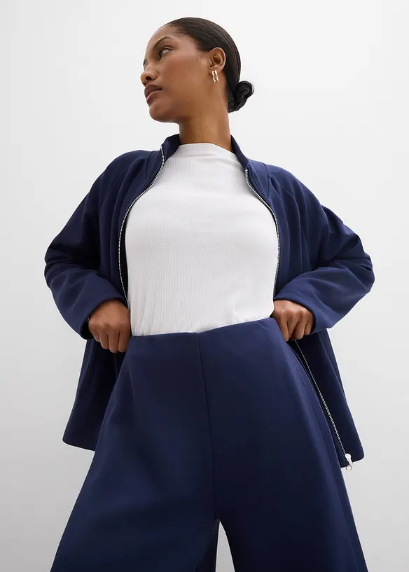 Vid bukse i materialmiks med fold p&aring; siden, bonprix