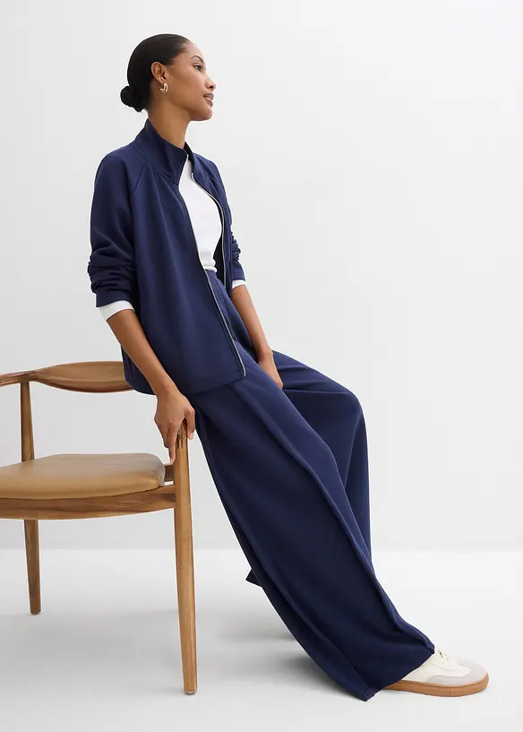 Vid bukse i materialmiks med fold p&aring; siden, bonprix