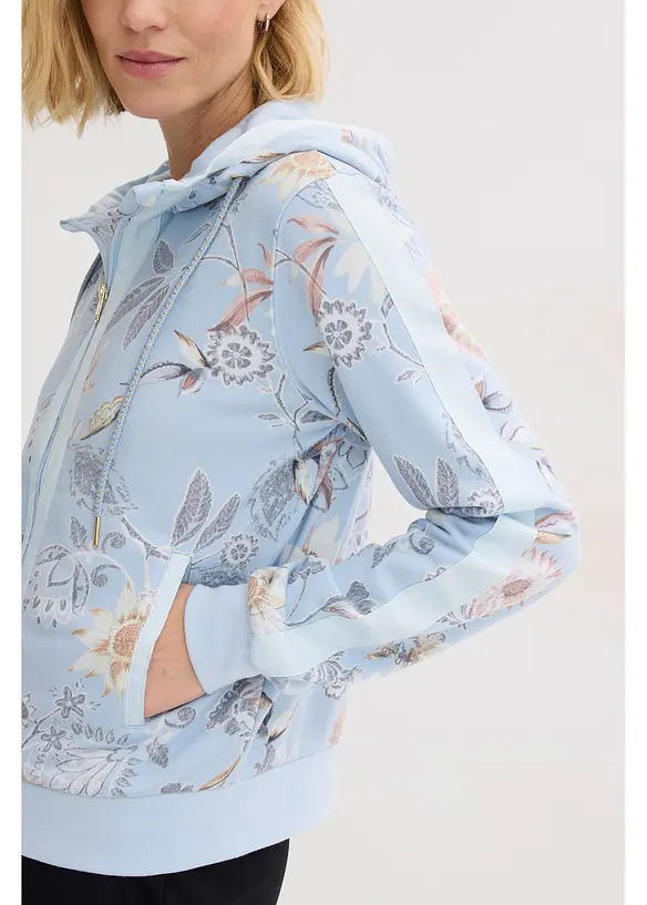 Sweatjakke med trykk, bonprix