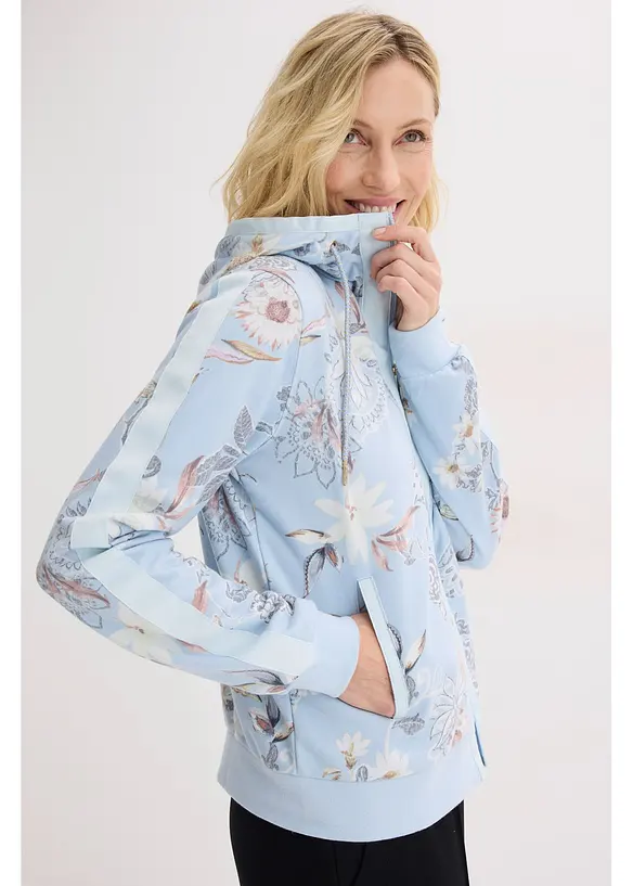 Sweatjakke med trykk, bonprix