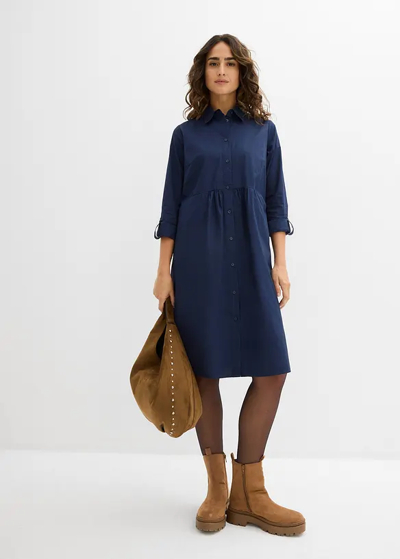 Skjortekjole i 100% bomull, bonprix