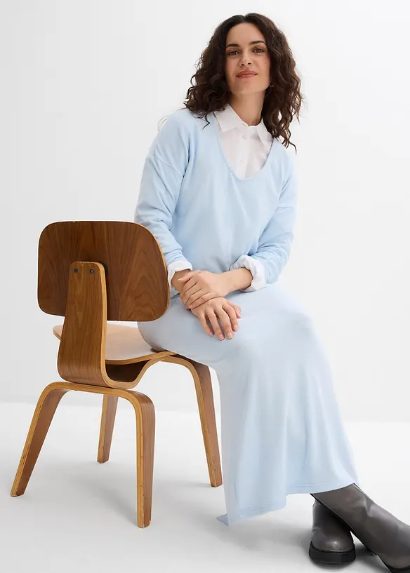 Jerseyskj&oslash;rt i strikket look, bonprix