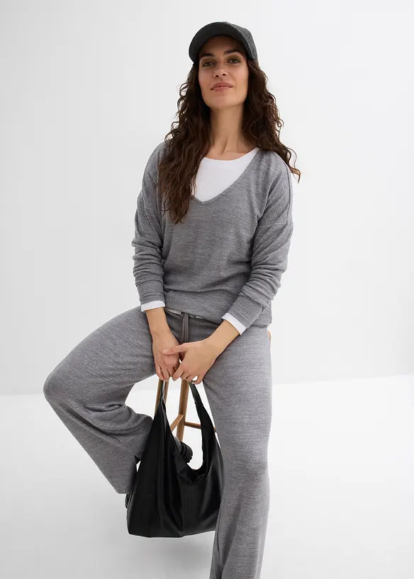 Oversized sweatshirt i strikket stil, bonprix