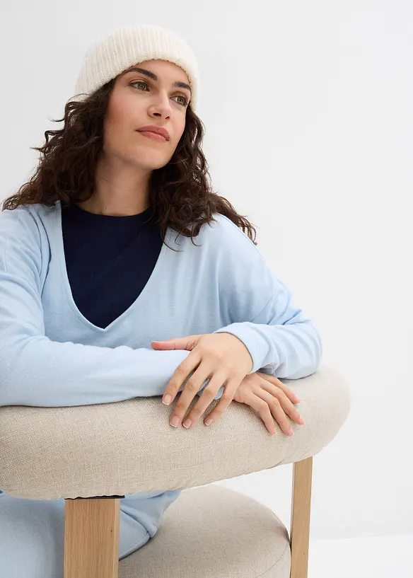 Oversized sweatshirt i strikket stil, bonprix