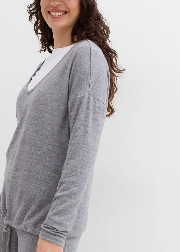Oversized sweatshirt i strikket stil, bonprix