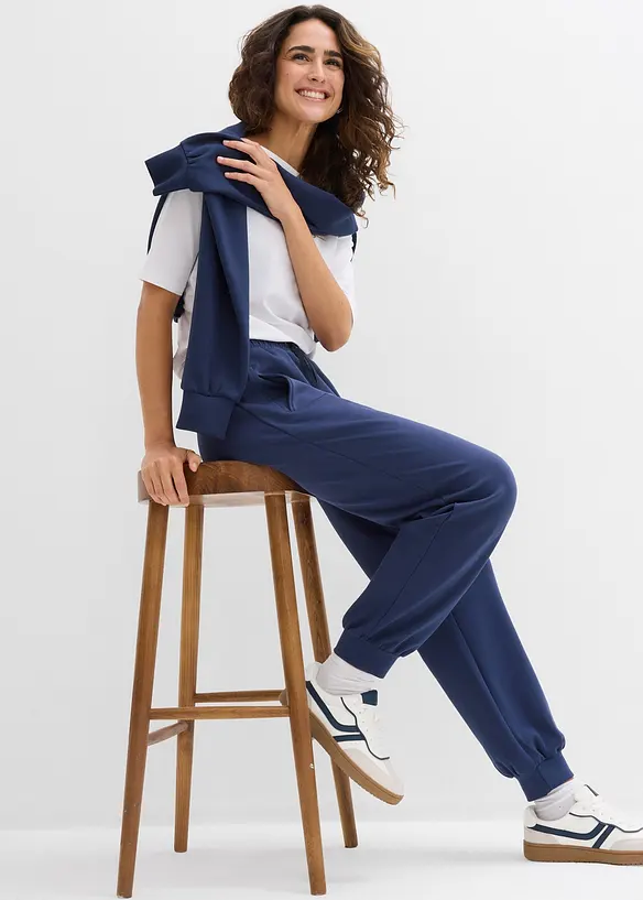 Joggebukse i mykt scuba-materiale, bonprix