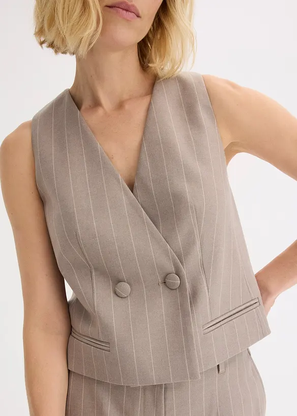 Dressvest med n&aring;lstripem&oslash;nster, bonprix