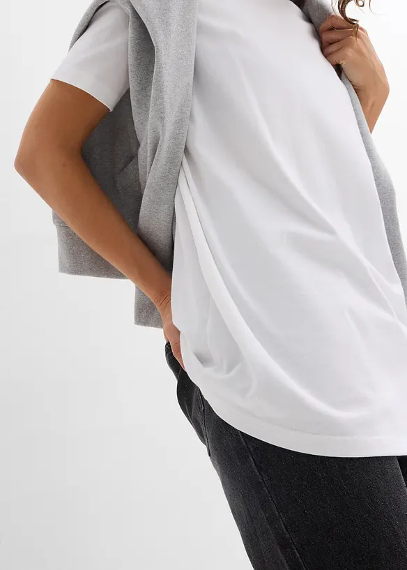 Lang topp i 100% &oslash;kologisk bomull (2-pack), bonprix