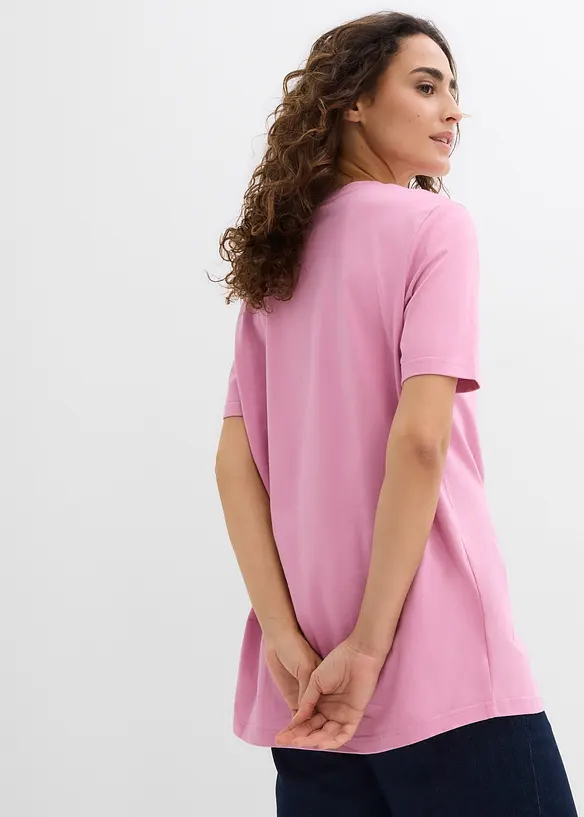 Lang topp i 100% &oslash;kologisk bomull (2-pack), bonprix