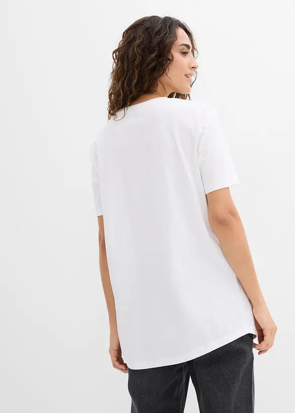 Lang topp i 100% &oslash;kologisk bomull (2-pack), bonprix