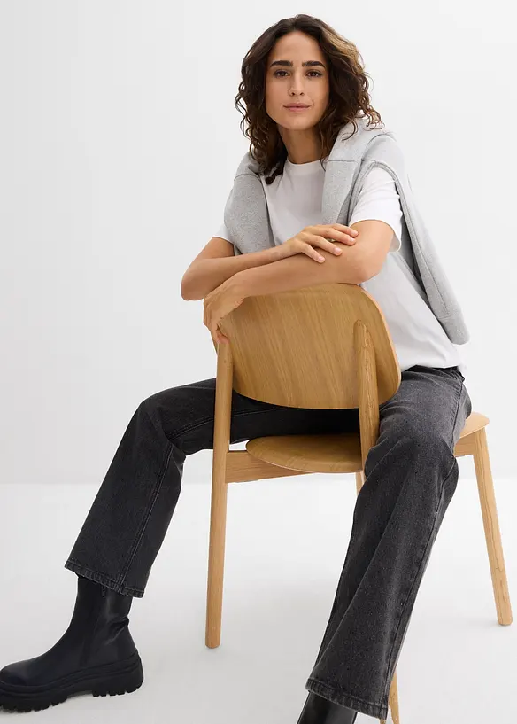 Lang topp i 100% &oslash;kologisk bomull (2-pack), bonprix