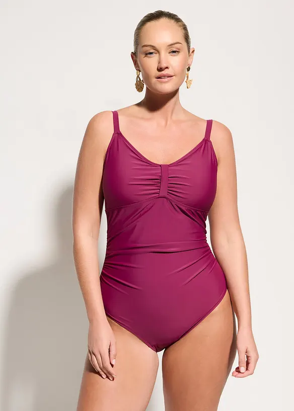 Shape-badedrakt med rynkinger, middels formende, bonprix