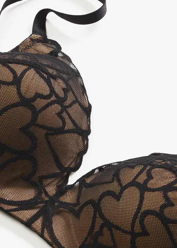 Vattert BH uten spiler med hjerteblonder, bonprix