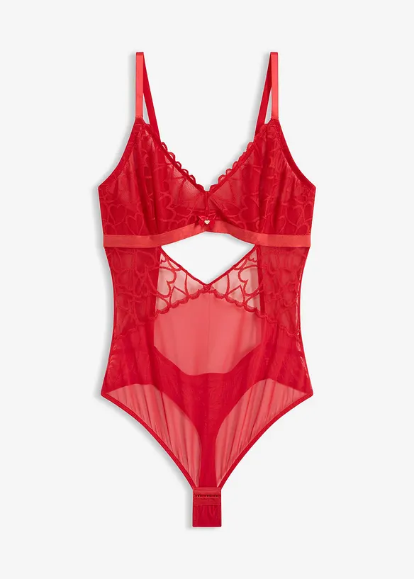 Stringbody med hjerteblonder, bonprix