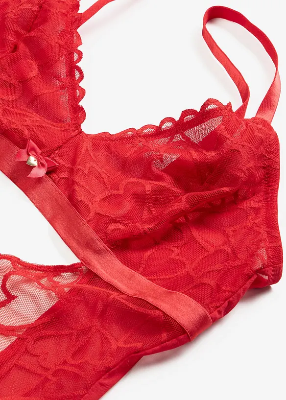 Stringbody med hjerteblonder, bonprix