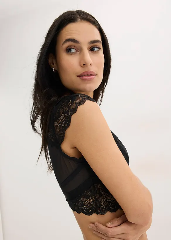 BH-topp uten spiler med blomsterblonder, bonprix