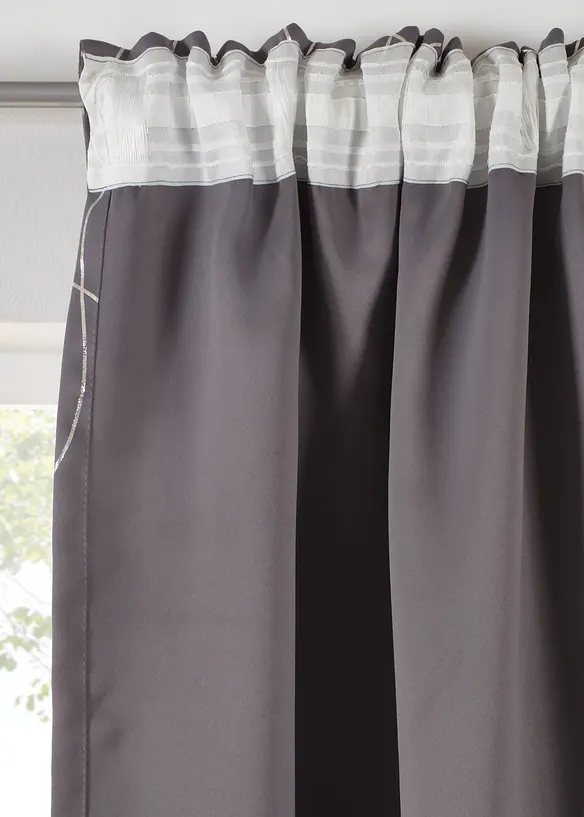 M&oslash;rkleggingsgardin med glans, f&aring;s ogs&aring; i ekstra lang (1-pack), bonprix