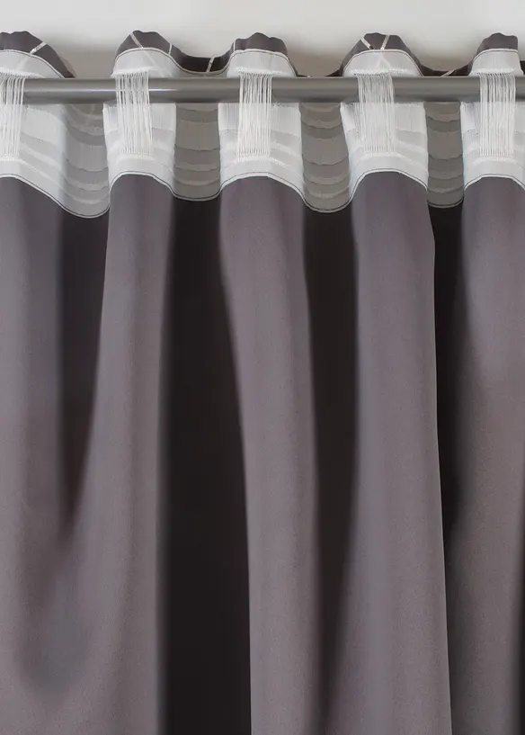 M&oslash;rkleggingsgardin med glans, f&aring;s ogs&aring; i ekstra lang (1-pack), bonprix