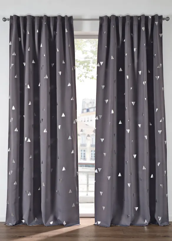 M&oslash;rkleggingsgardin med glans, f&aring;s ogs&aring; i ekstra lang (1-pack), bonprix