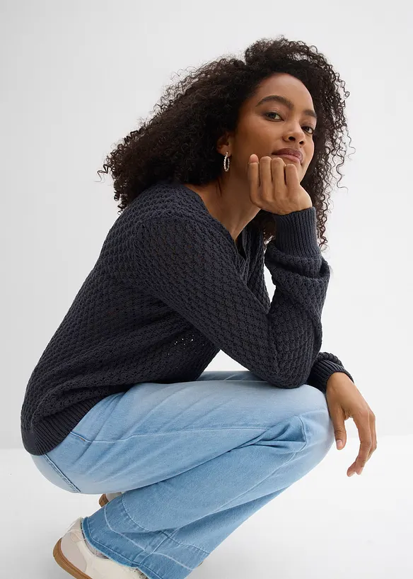 Genser av bomullmiks, bonprix