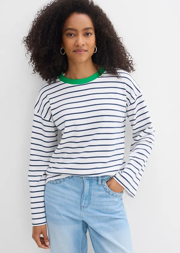 Langermet topp i 100% &oslash;kologisk bomull, bonprix