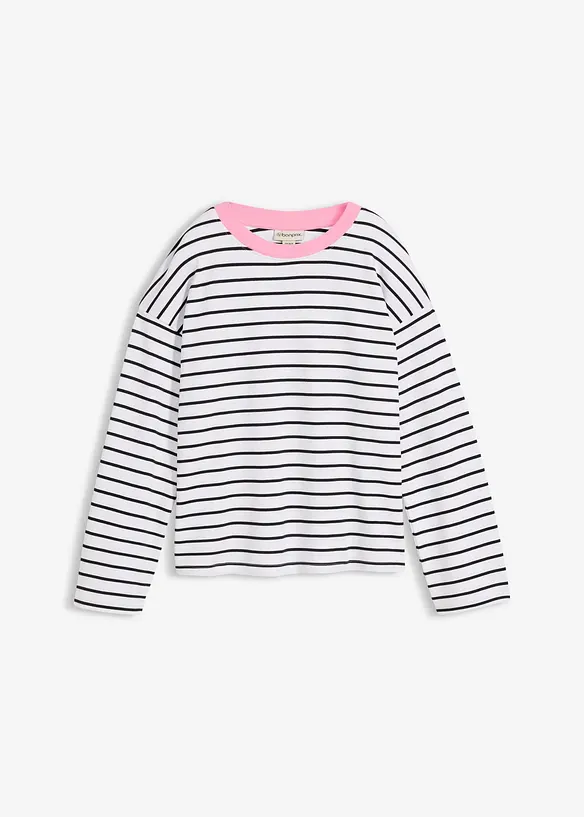 Oversized topp i 100% &oslash;kologisk bomull med lange ermer, bonprix